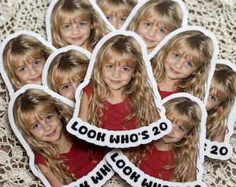 20th Birthday Stickers, Funny Birthday Stickers, 20th Birthday Party Stickers, Look Who's 20, Look Who's Turning 20,for Party Favors & Decor