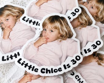 Custom Childhood Photo Birthday Sticker,Little Me Is 30 Birthday Sticker,Sticker For 30th Birthday Party Favors,30th Birthday Gift For Women