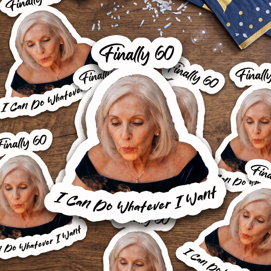 60th Birthday Sticker,finally 60 Stickers,personalized Birthday ...