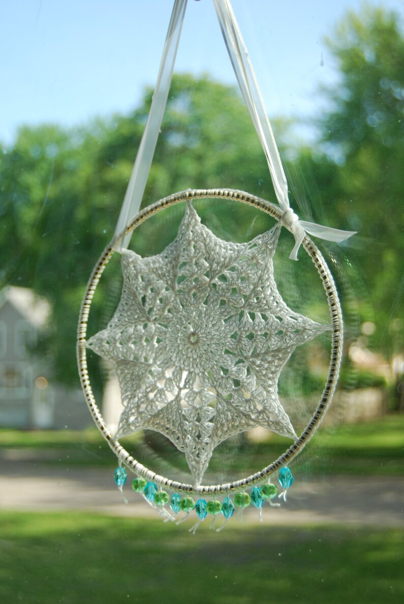 Crocheted Suncatcher Crochet for Window Crochet Wall Decor Etsy