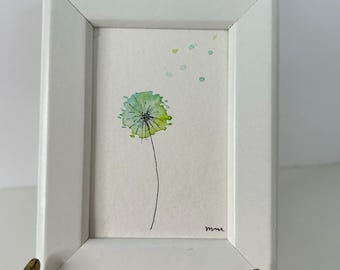 Dandelion watercolor 3x4 in