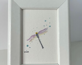 Dragonfly watercolor 3x4 in