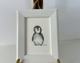 Peguin watercolor 3x4 in