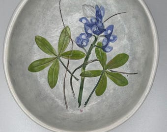 Salt Marsh Pottery Blue Bonnet decorative hanging dish