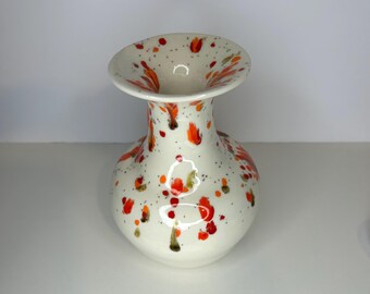 Vintage splatter Vase by Bar Harbor Pottery
