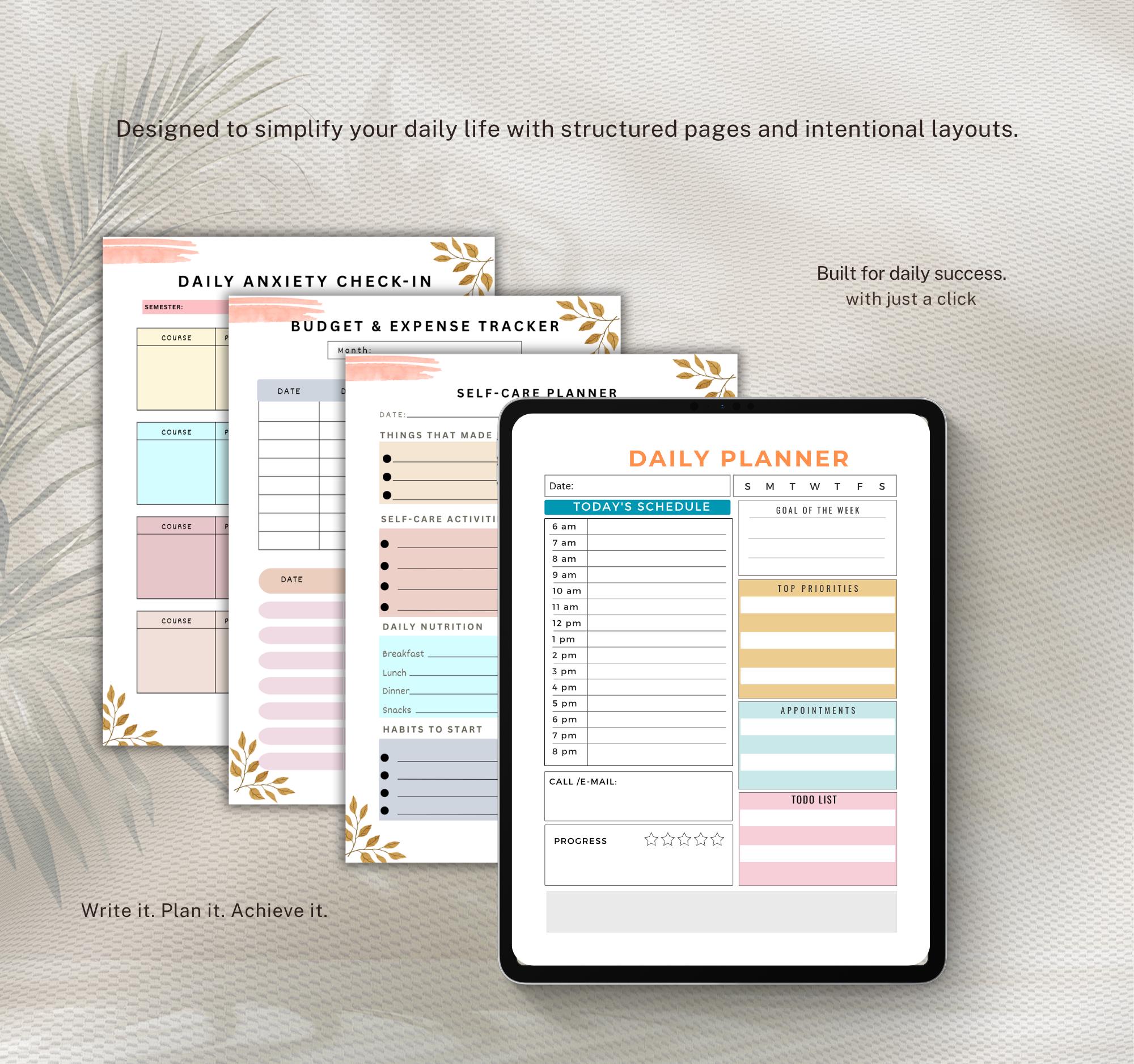 College Student Planner Printable, Academic Planner for University ...