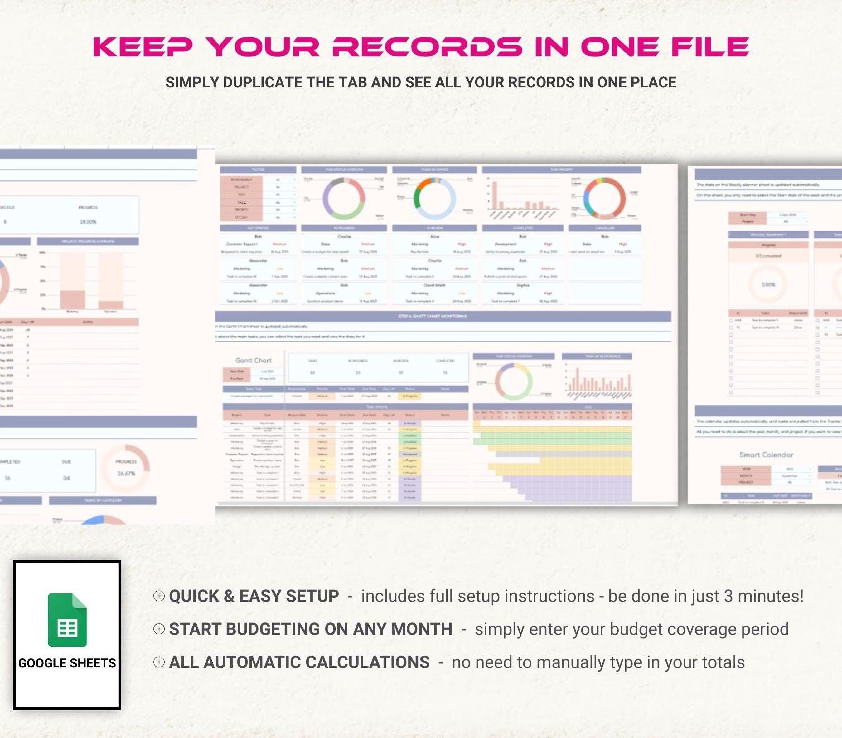 Workflow Tracker Spreadsheet - Task Status and Deadline Planner - Etsy