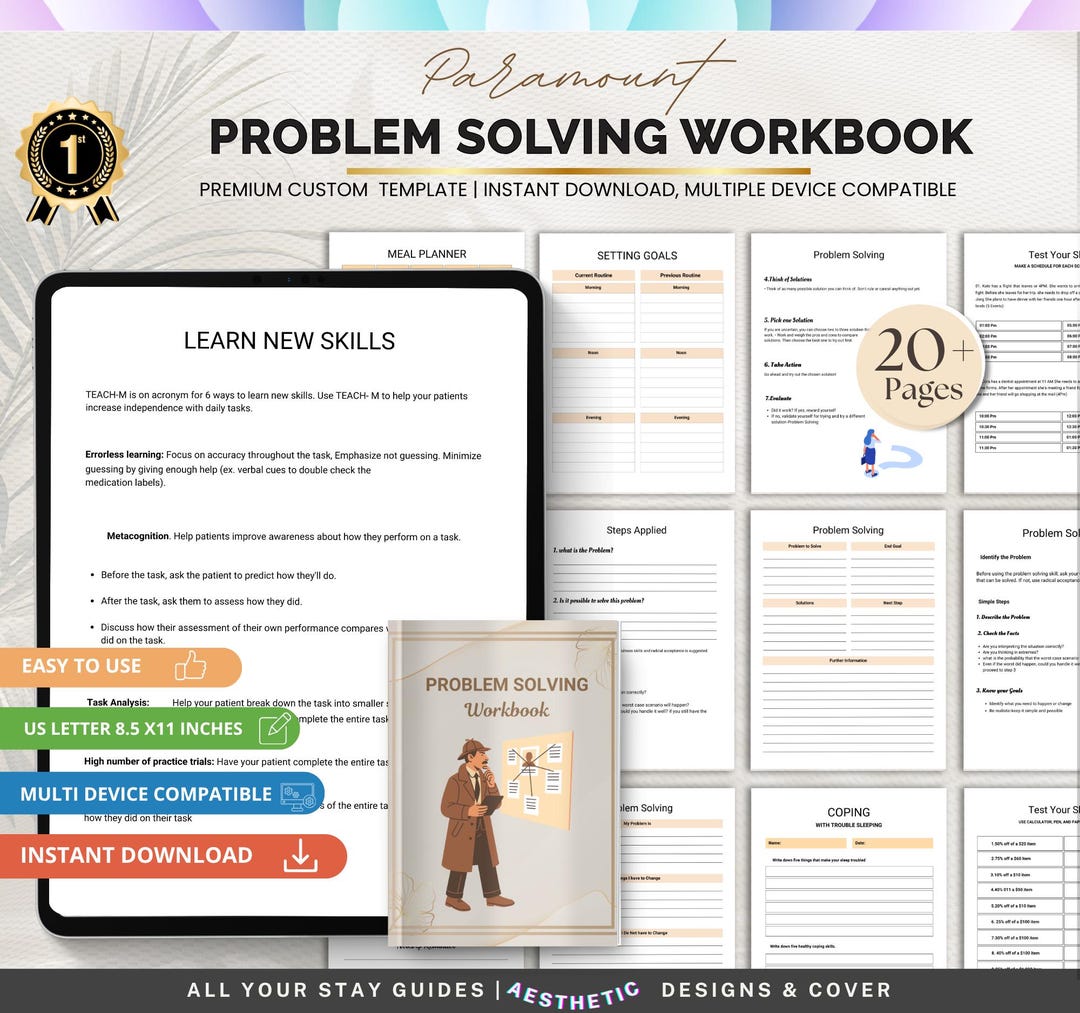 Problem Solving Workbook Printable, Critical Thinking Exercises, Brain ...