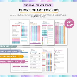 Kids Chore Chart: Visuelle Aufgabenliste - wiederverwendbar und druckbar