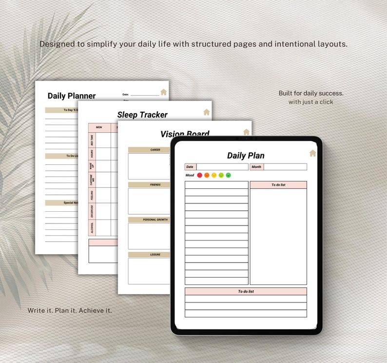 Vision Board Planner Printable, Goal Setting & Dream Planner, Life and ...