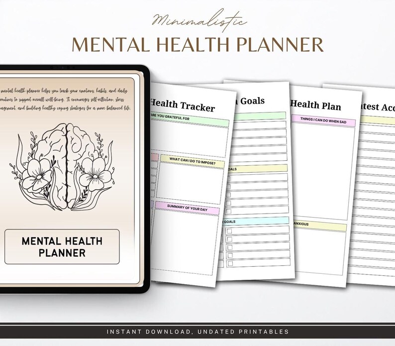 Printable Daily Mood, Anxiety Tracker | PDF | A4 Us Letter | Self Care ...