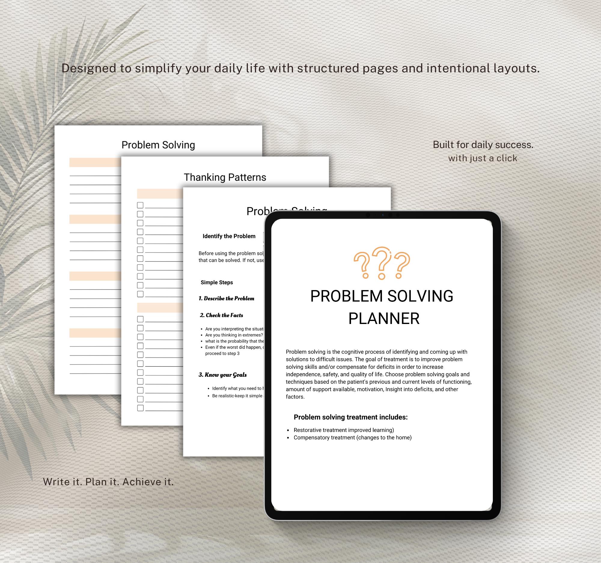 Problem Solving Workbook Printable, Critical Thinking Exercises, Brain ...