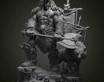 Durotan Luftmensch Studio hyperrealistisch 3D-afdrukbaar standbeeld (STL-bestand)