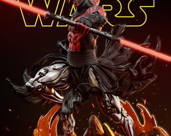 Estatua 3D STL de Darth Maul de Vengeful Rebirth — KC Studio Estatua de arte cinematográfico a escala 1/6