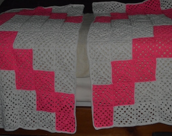 Crocheted Granny Square Friendship Afghans ... you get 2 Afghans