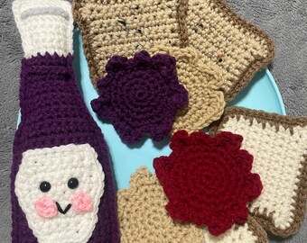 Crocheted Peanut Butter & Jelly Sandwich Set (9)