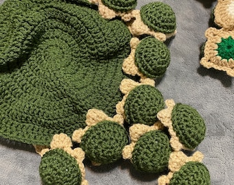 Crocheted Turtle Memory Game with 20 Baby Turtles