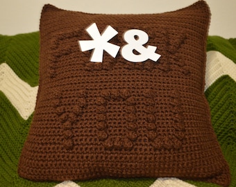 Crocheted F*CK YOU Pillow in Coffee