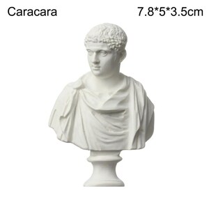 Mini Plaster Bust Statue, Classical Sculpture, Drawing Practice Model, Home Decor Caracara
