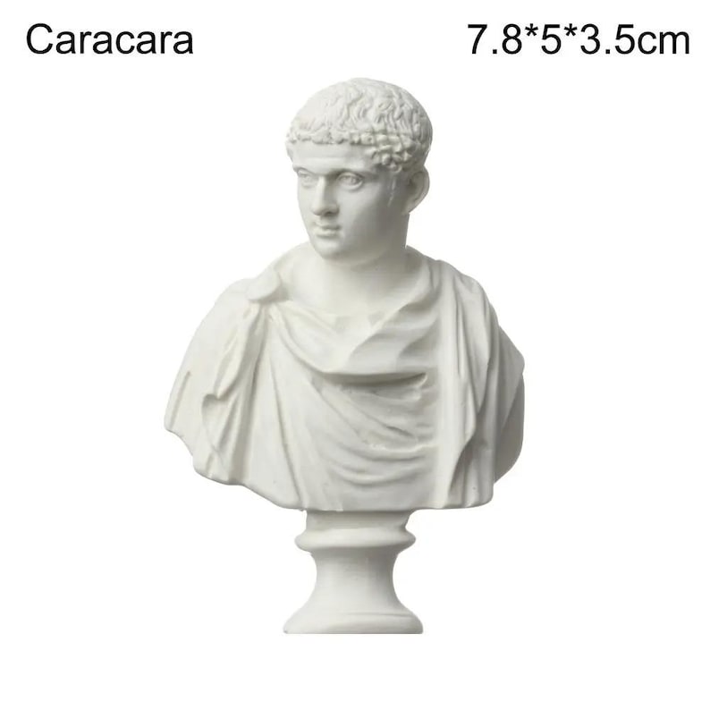 Mini Plaster Bust Statue, Classical Sculpture, Drawing Practice Model, Home Decor Caracara