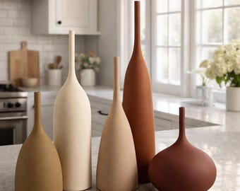 Nordic Morandi Ceramic Vase – Vintage Brushed Texture Home Decor, Modern Table Shelf Decoration