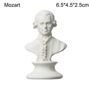 Mini Plaster Bust Statue, Classical Sculpture, Drawing Practice Model, Home Decor Mozart