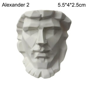 Mini Plaster Bust Statue, Classical Sculpture, Drawing Practice Model, Home Decor alexander 2