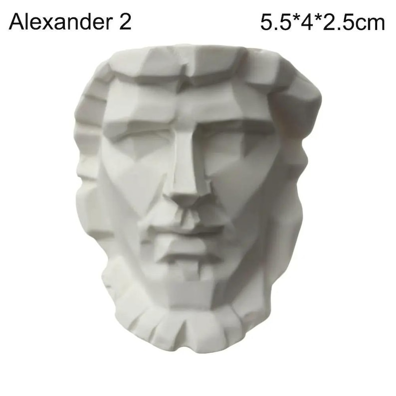 Mini Plaster Bust Statue, Classical Sculpture, Drawing Practice Model, Home Decor alexander 2
