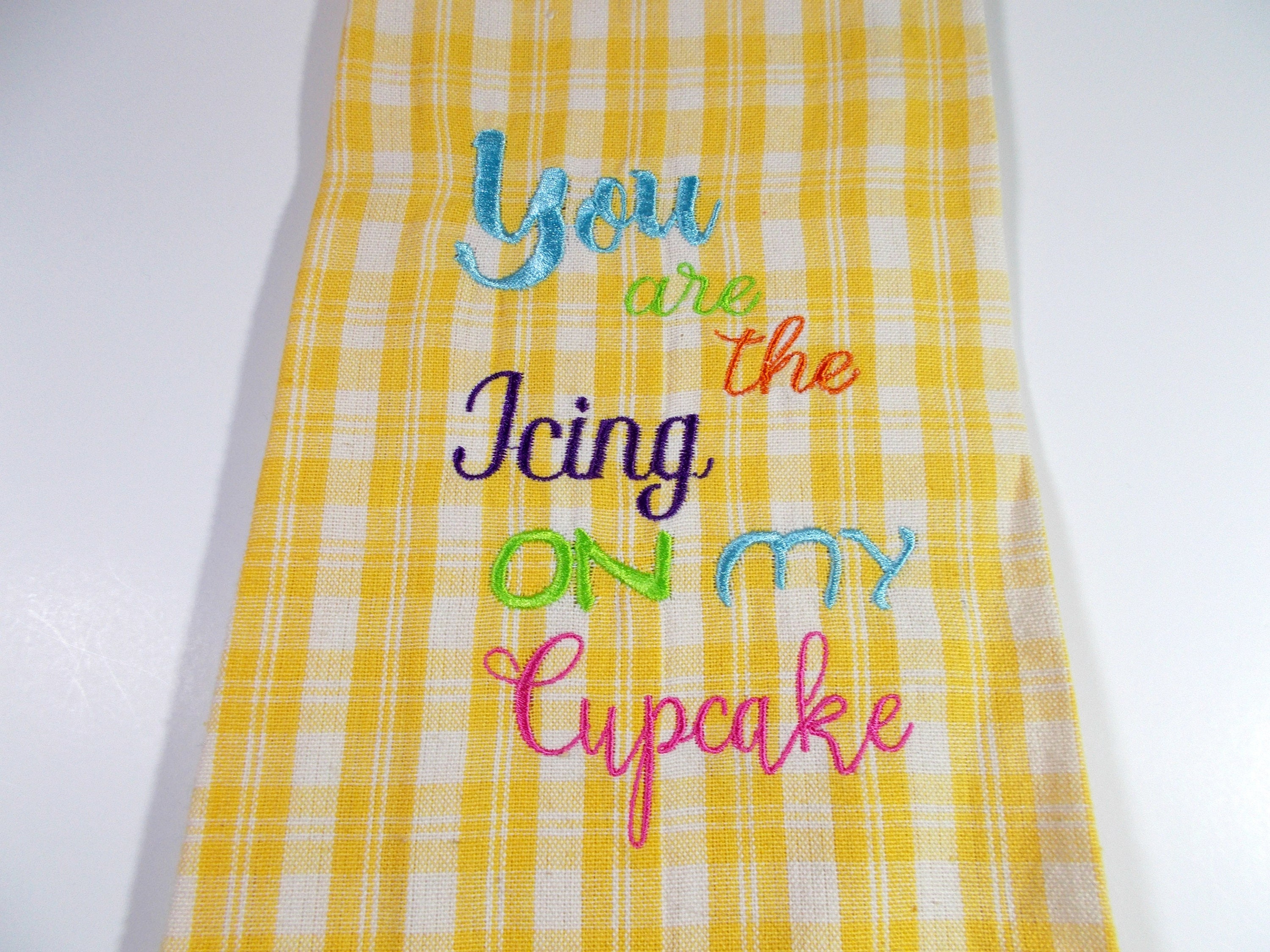 Cupcake Cupcake Quote Icing Embroidered Towel Funny
