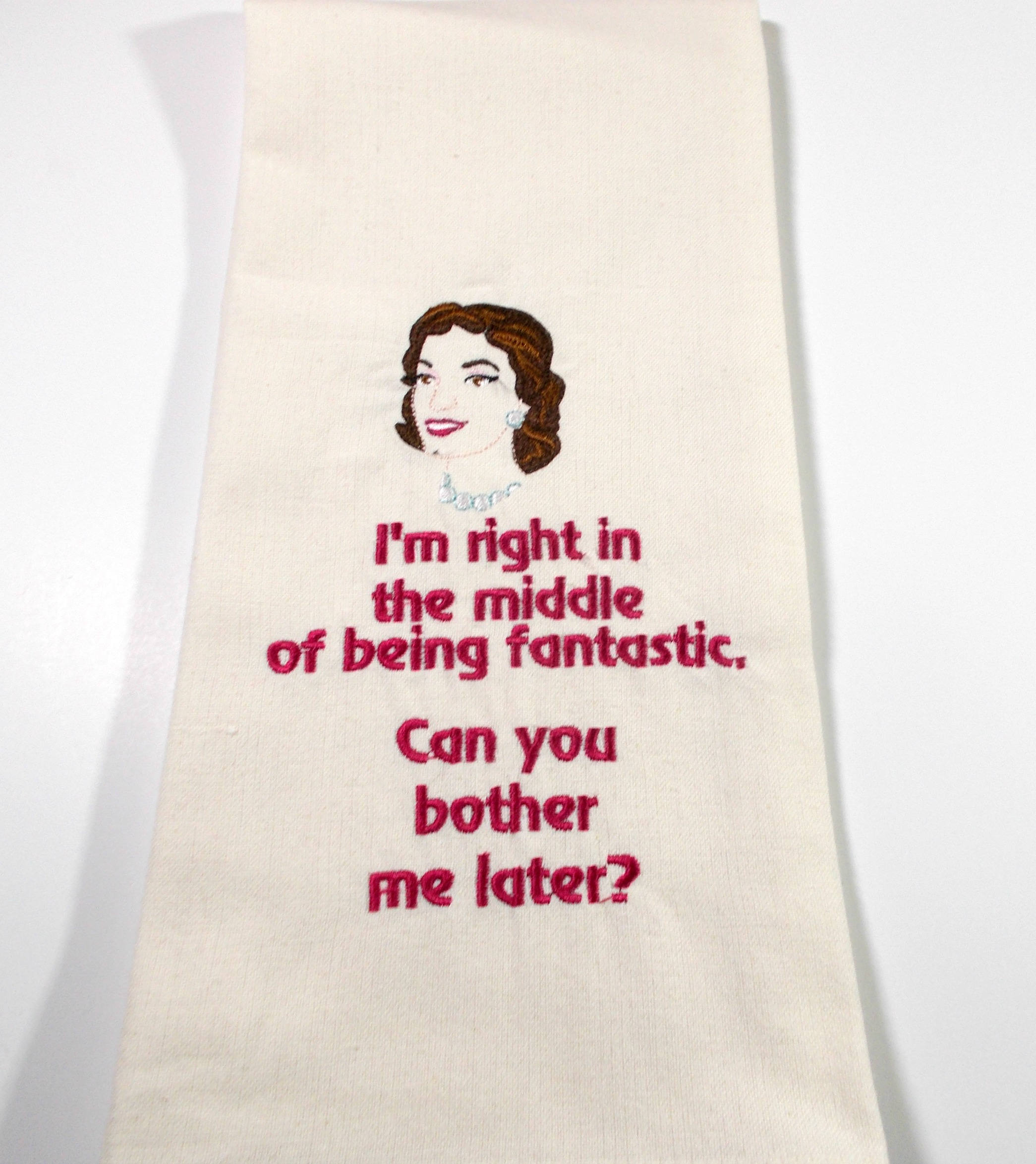 Being fantastic  funny kitchen towel gift  embroidered towel
