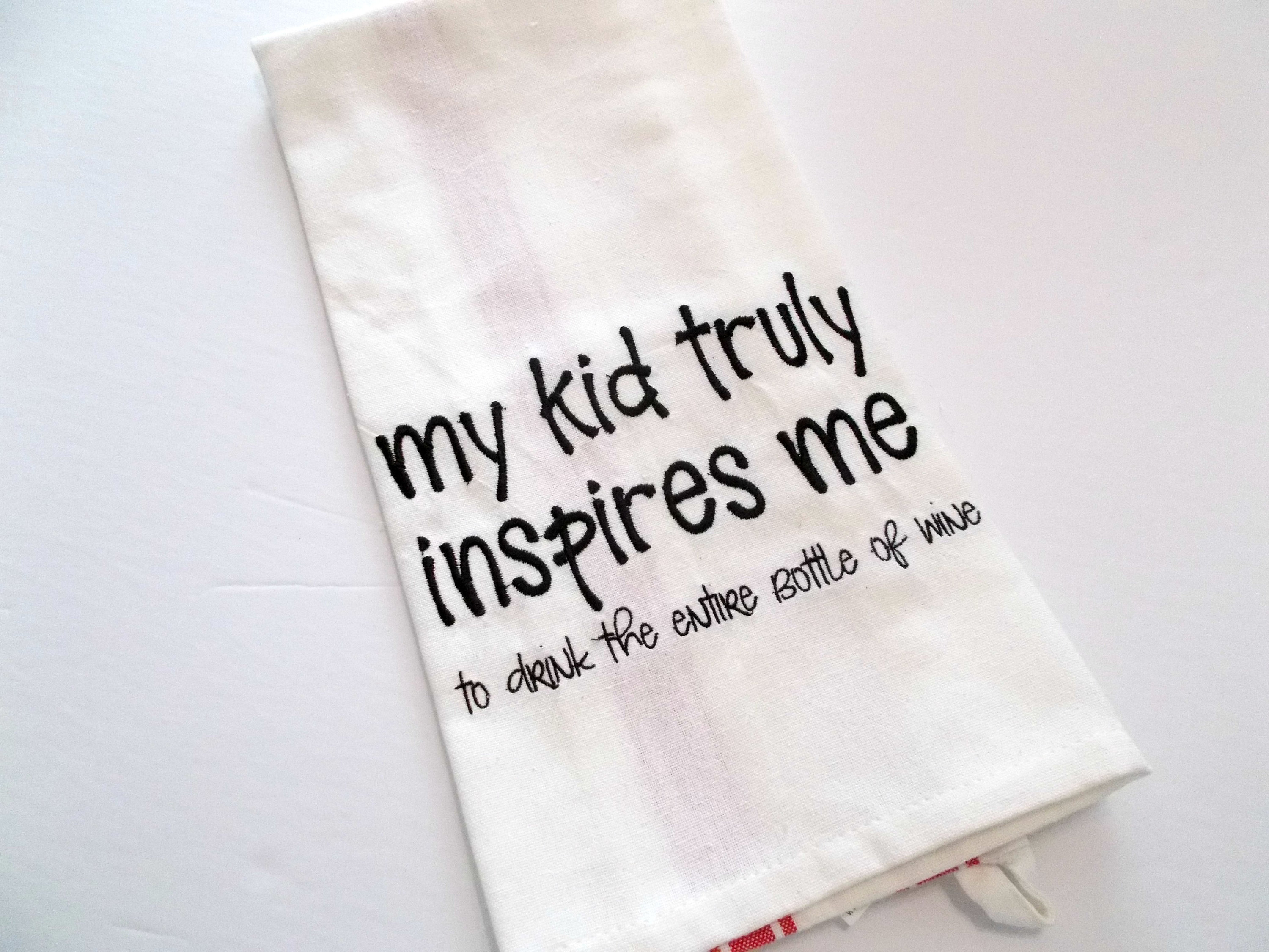 the 3 hardest things to say - humorous tea, bar and kitchen towel LG –  Pretty Clever Words