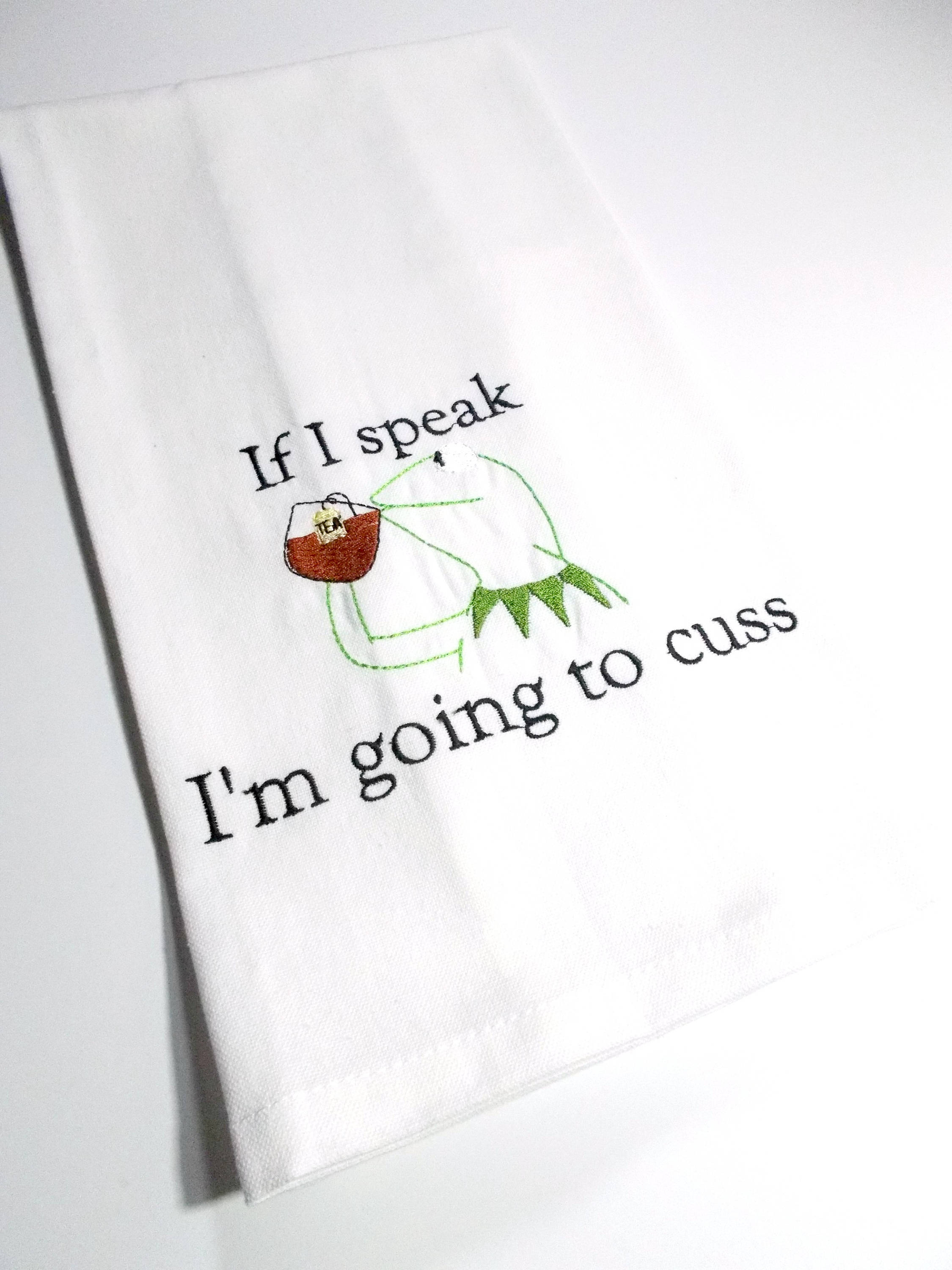 Kermit Cussing Funny Quote Towel Sarcastic Frog Kermit Quote