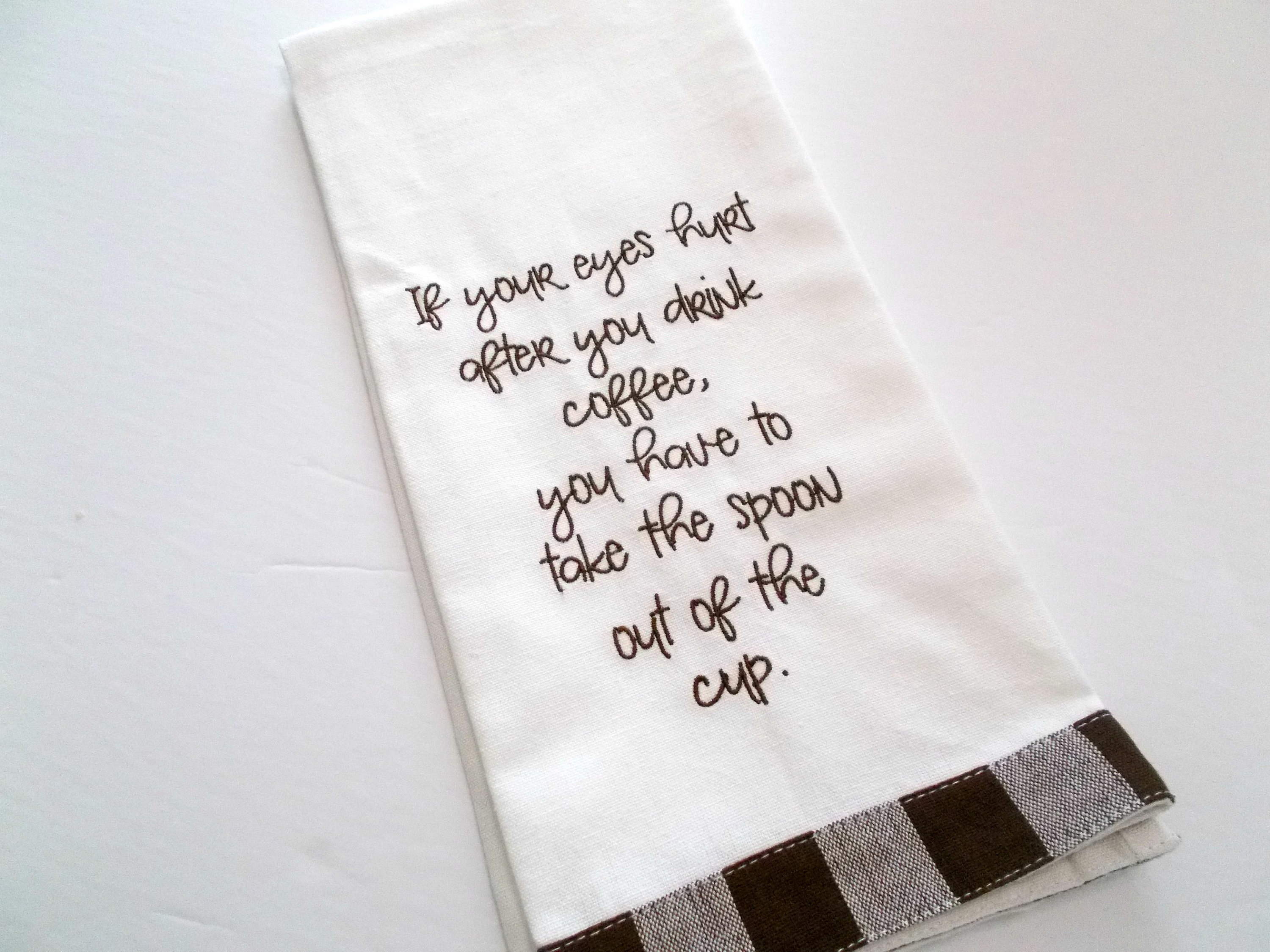 Sarcastic coffee towel 15 dollar gift funny coffee kitchen towel