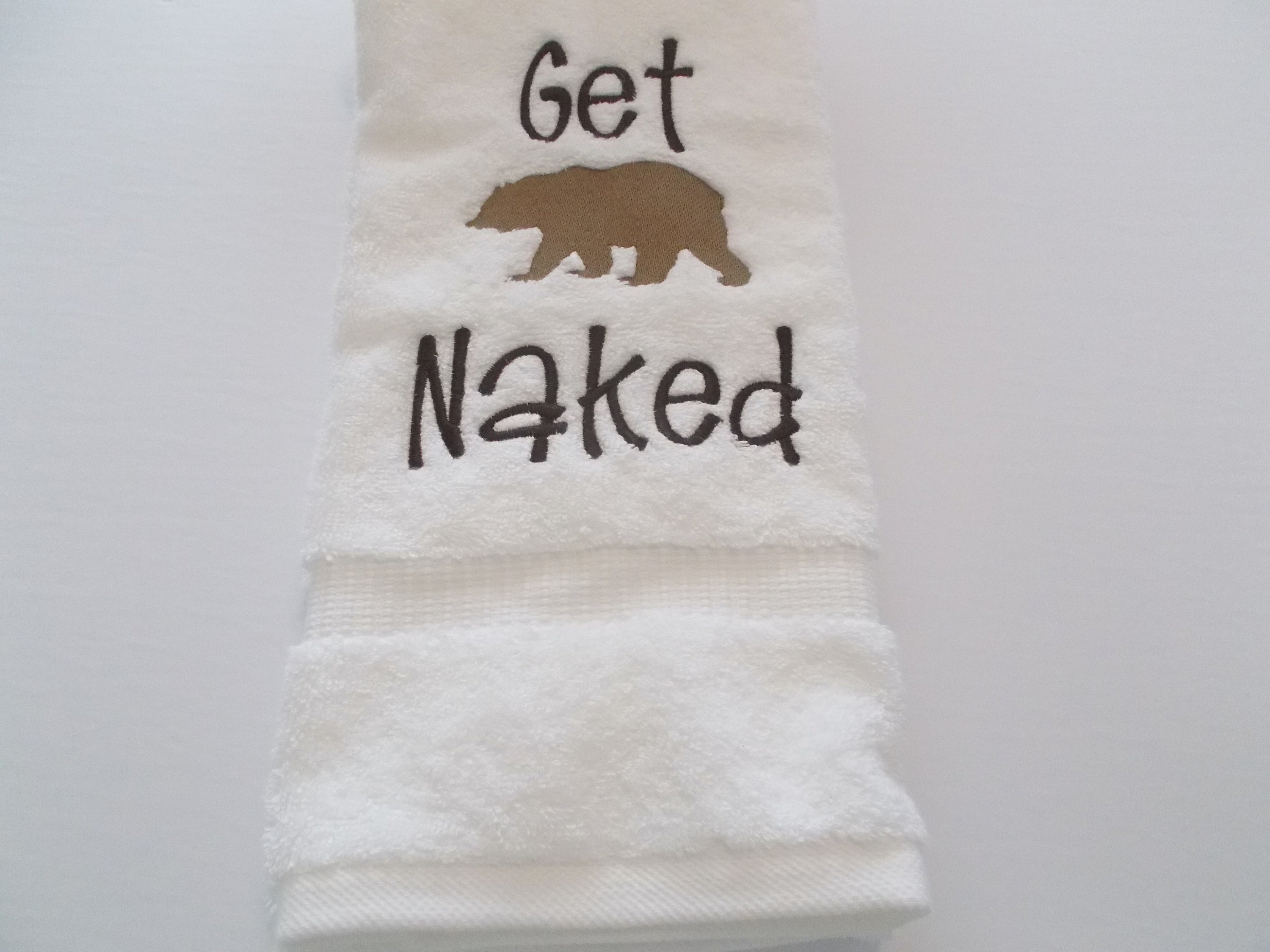 Bear naked cabin lake house Hand Towel Bathroom