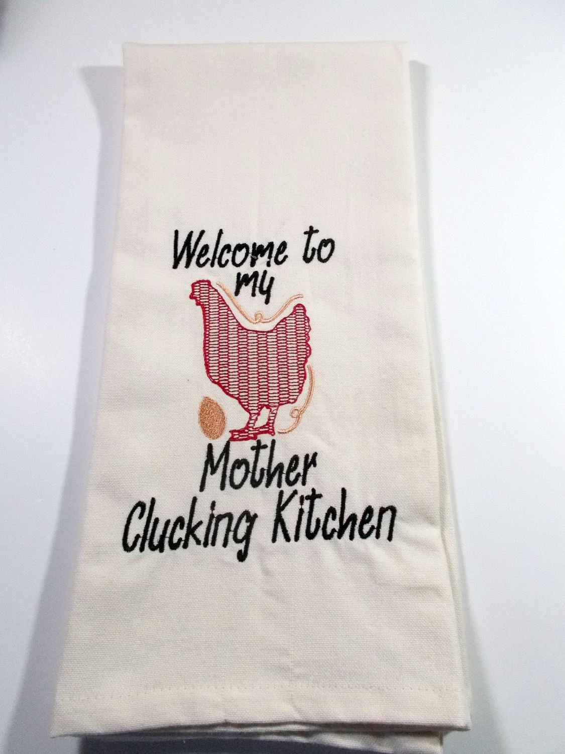 Farm Kitchen Chicken Kitchen Towel Embroidered Towel Sarcastic