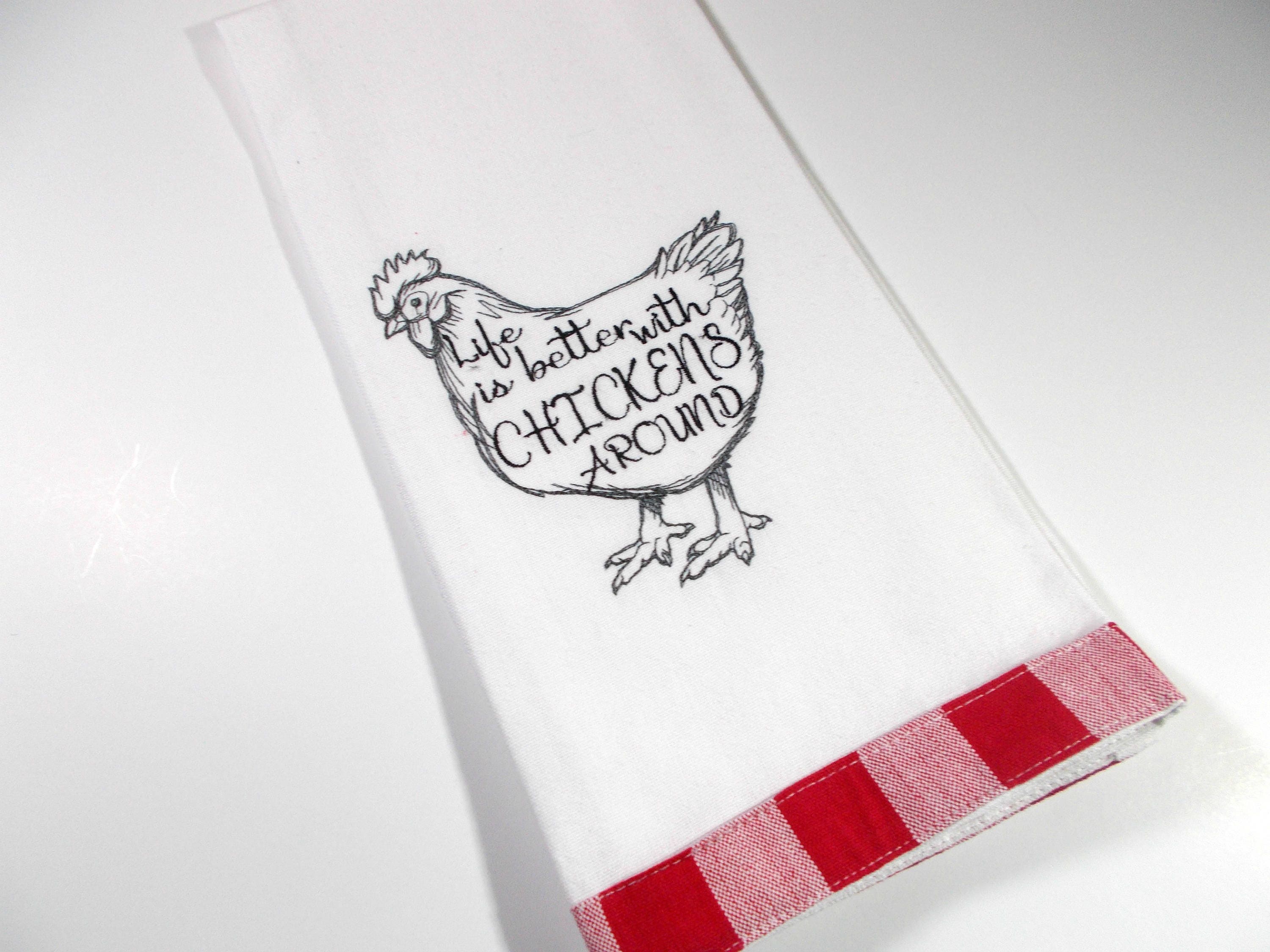 Handmade Farmhouse Chicken Decorative Kitchen Towels - Funny Zero