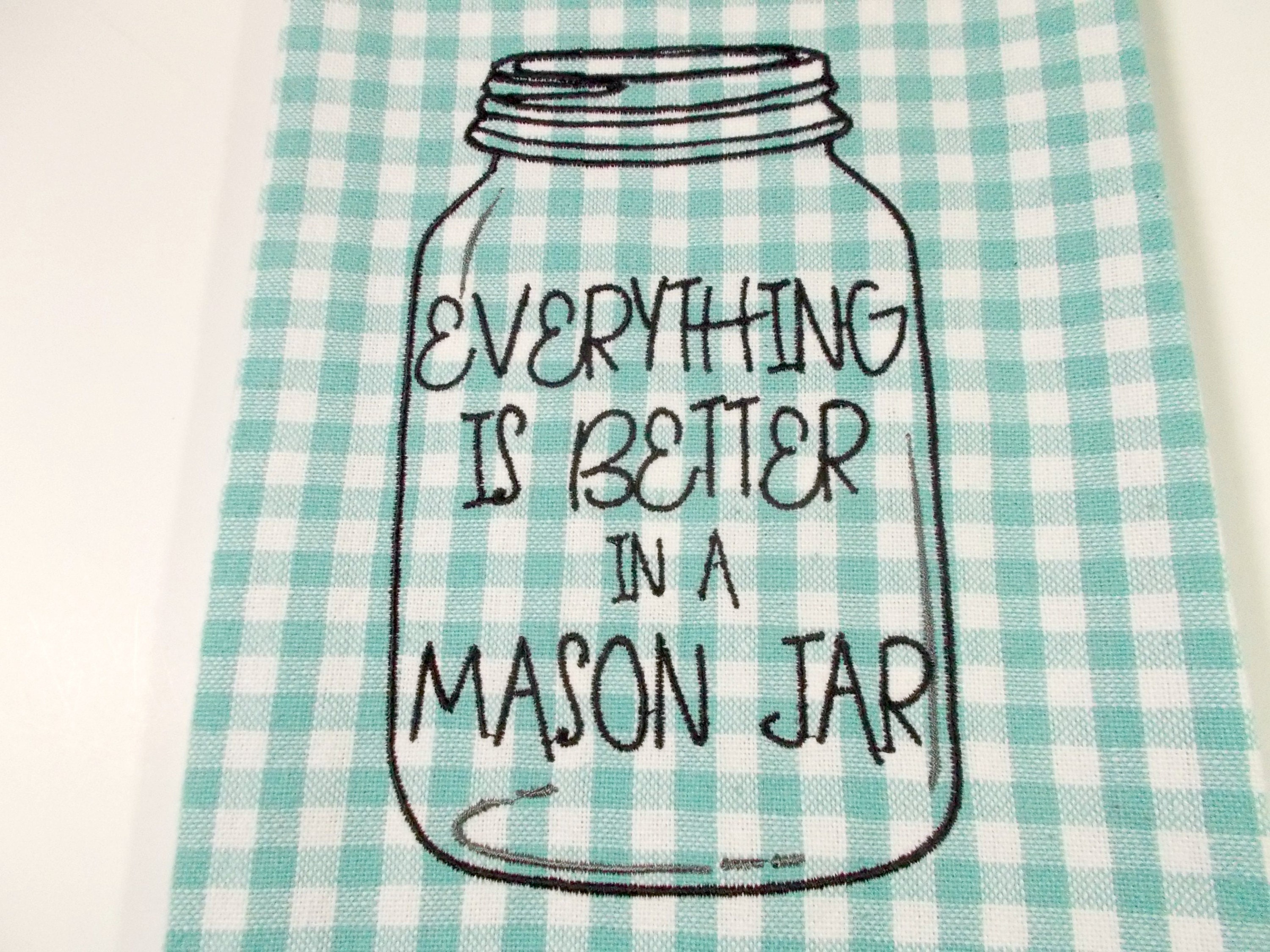mason jar quote farm home canning mason jar towel embroidered