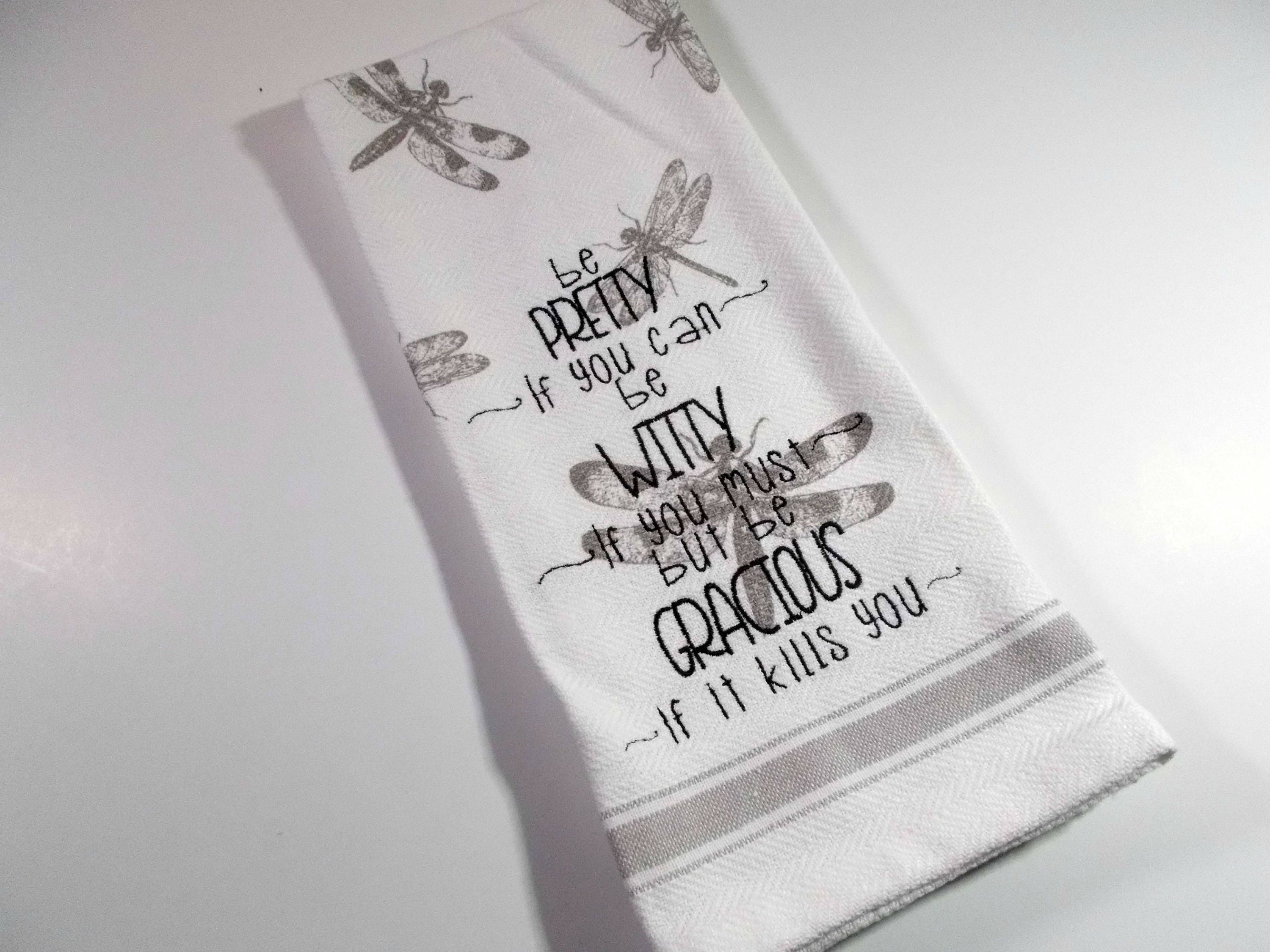 Dragonfly Towel - Be Pretty Quote - Farm Kitchen - Country - 10