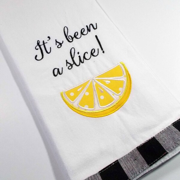 Funny Lemon Kitchen Towel - Embroidered Towel - Funny Fruit - 15 dollar gift - Kitchen Humor - Funny Kitchen Towel - Lemon -  Gift for Mom