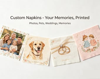 Servilletas personalizadas con foto / Recuerdo personalizado para fiestas (servilletas de almuerzo de 16,5 cm)