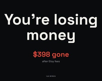 Calcolatore di profitti Etsy: scopri il tuo vero profitto al netto di tutte le commissioni.