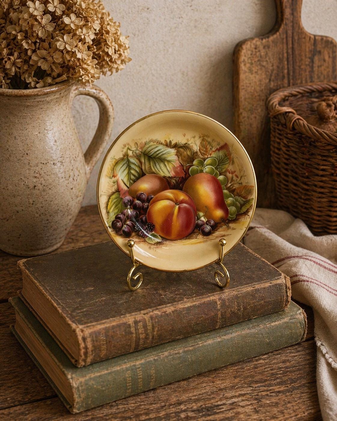 Vintage Handpainted Fruit Porcelain Plates - Etsy