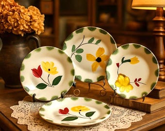 Servizio da tavola dipinto a mano / Ceramica Blue Ridge Southern Potteries anni '50 / Piatti vintage da collezione