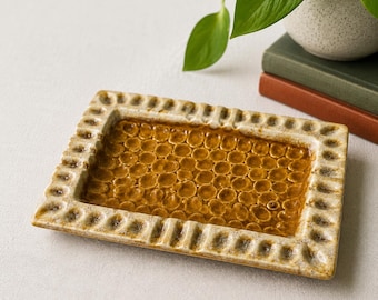 Posacenere in ceramica dipinta a mano con impronta digitale, stile Mid-Century Modern, proveniente dal Pacifico, Giappone, Giappone / Pezzo da collezione MCM