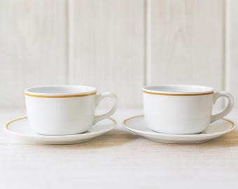 Juego de taza y platillo de Pan Am Airlines / Década de 1970, porcelana Noritake Bausher Weiden con borde dorado / Regalo vintage para coleccionistas de artículos de viaje