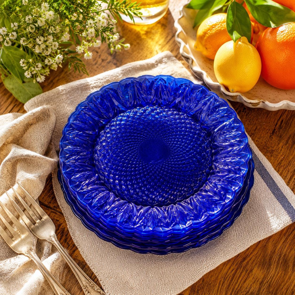 Arcoroc blue glass - Etsy 日本