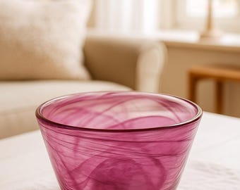 Kosta Boda Ciotola in vetro rosa / Ulrica Hydman Vallien Arredamento scandinavo anni 2000 / Regalo per il suo accento domestico