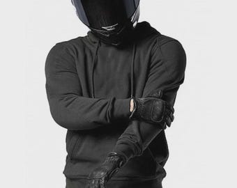 Men's Armored Motorcycle Hoodie, Protective Biker Riding Jacket, Streetwear Moto Gear