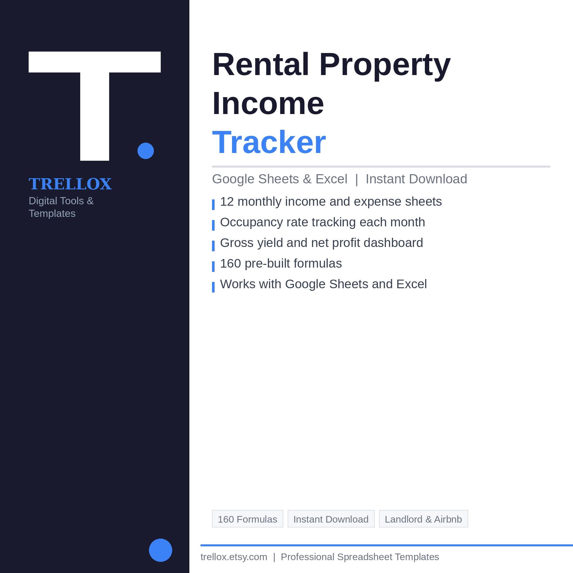 Rental Property Tracker | Google Sheets Excel | Landlord Finance ...