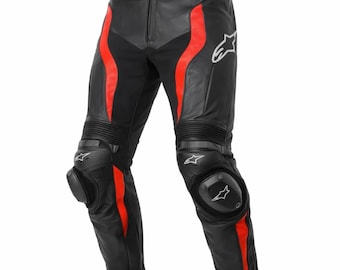 Alpinstar Moto-byxor i läder - Motorcykelbyxor i läder med knäskydd - Bikerpresent
